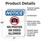 Signmission No Photos Or Video Allowed Sign With Symbol, 7 in W x Rectangle, Vinyl Decal OS-2PACK-NS-D-710-V-14753 - alternate 6